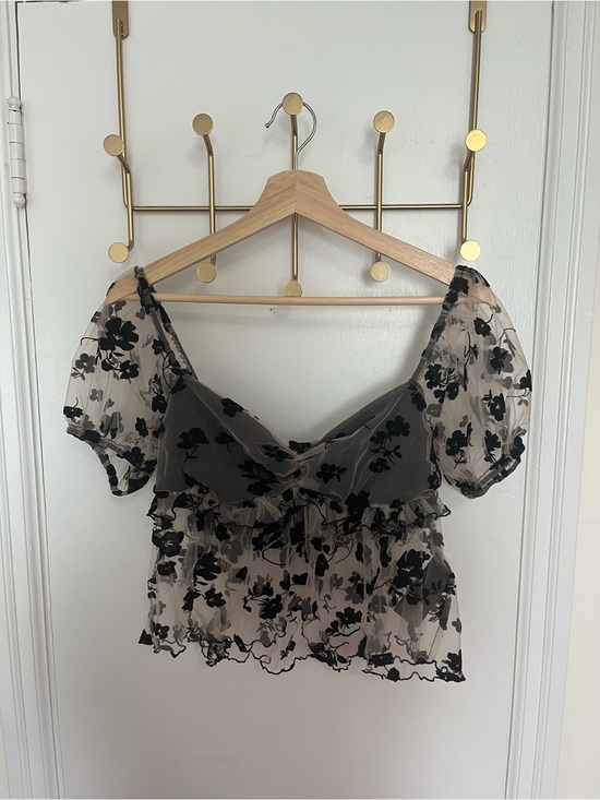 Kimchi Blue Tops - Kimchi Blue Sheer Baby Doll Blouse